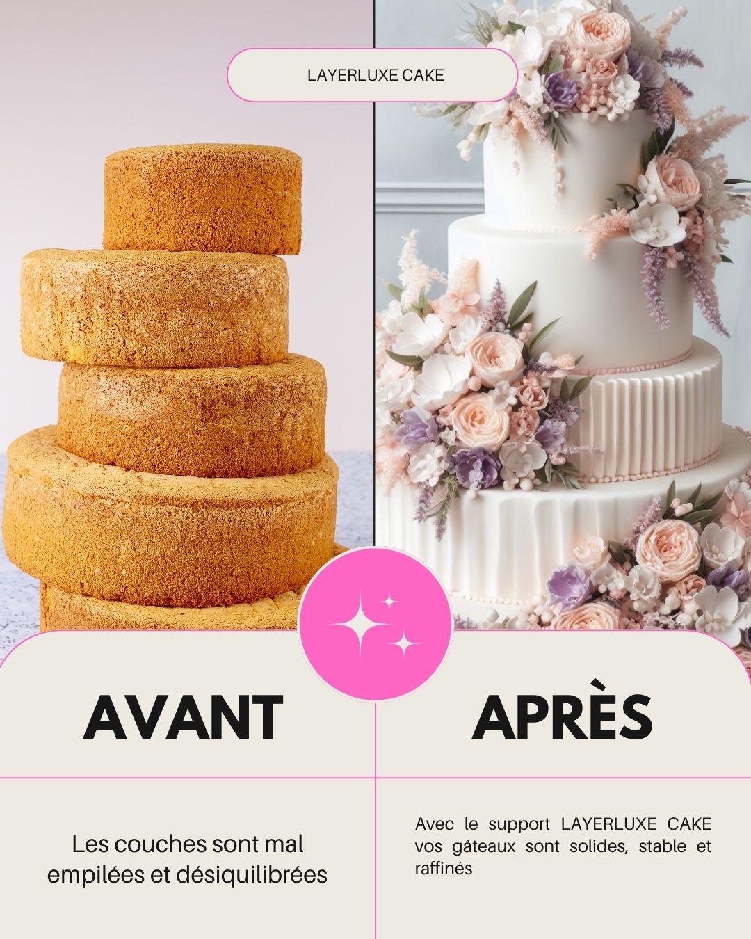 LayerLuxe Cake™_Support Multicouche pour Pâtisserie à Étages | Pâtisserie