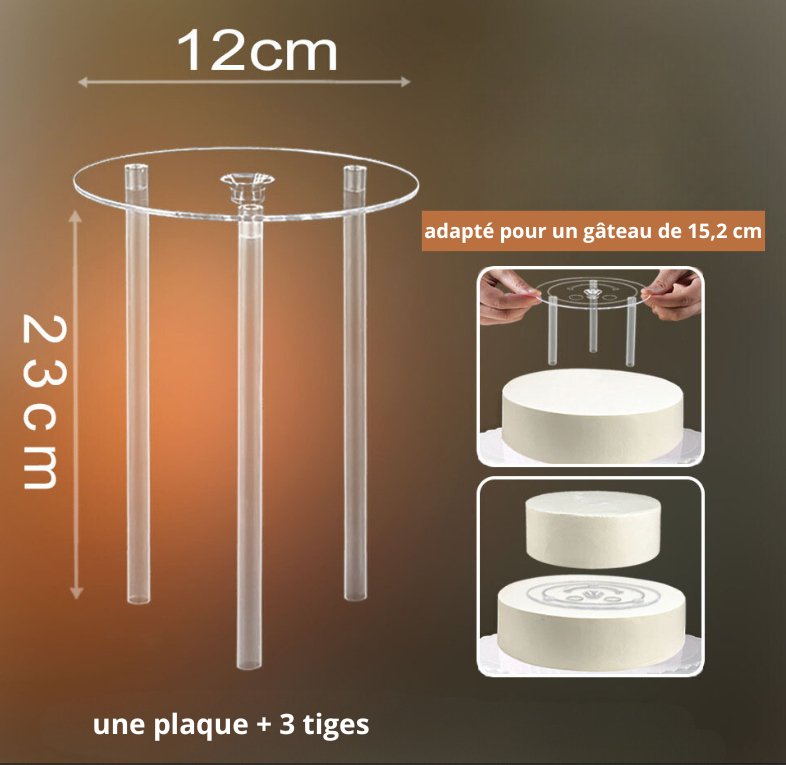 LayerLuxe Cake™_Support Multicouche pour Pâtisserie à Étages - Addict Pâtisserie